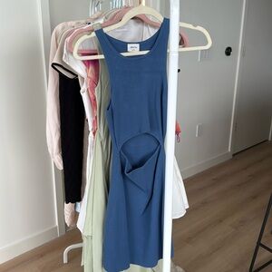 Wilfred aritzia free cut out knit dress blue